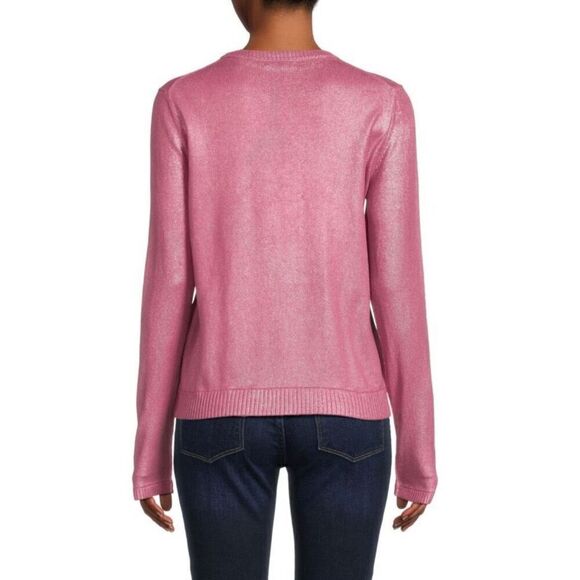 ATM ANTHONY THOMAS MELILLO Cashmere Blend Metallic Crewneck Sweater NWOT Size Me - Picture 3 of 8